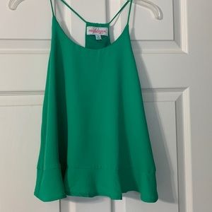 Green tank blouse top boutique size small madelynn